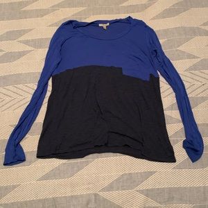 Anthropologie Bordeaux Colorblocked Long Sleeve